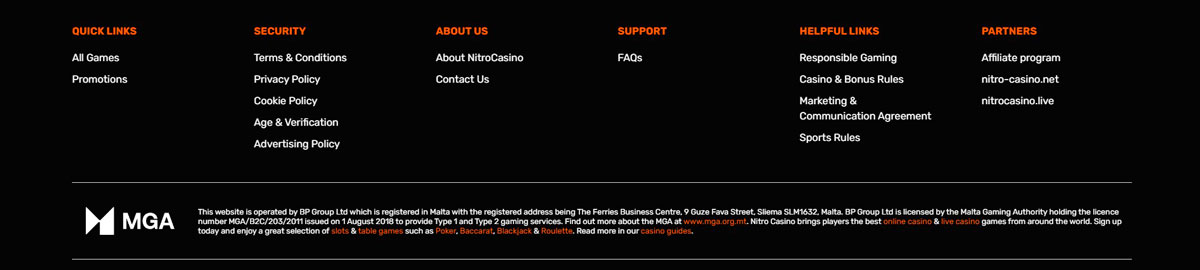 Oficjalna strona Nitro Casino
